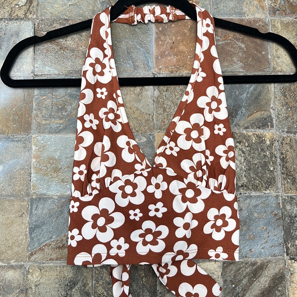 Retro Flower Halter Top